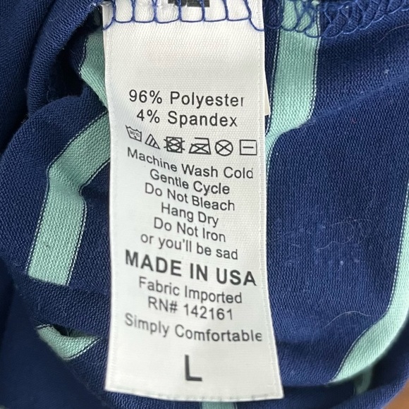 LulaRoe Blue Striped Short Sleeve Top - Picture 3 of 3